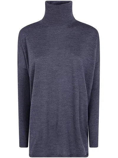Gentryportofino Sweater Wool-silk "d603wa G0018 Antharice" In Gray