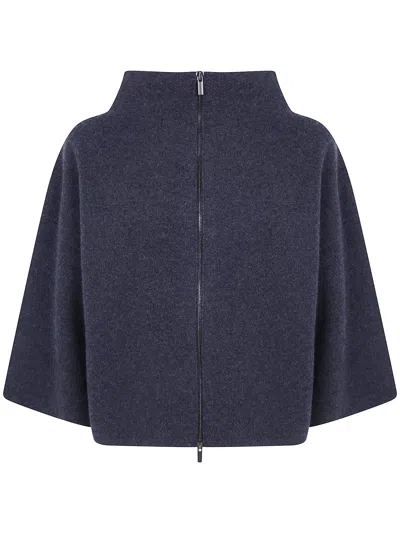 Gentryportofino Sweater Zip Knit Jacket In Blue