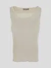 Gentryportofino Geripptes Tanktop Aus Einer Seiden-baumwollmischung