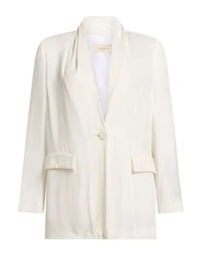Gentryportofino Woman Blazer Cream Size 8 Viscose, Silk, Cupro In Multi