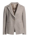 Gentryportofino Woman Blazer Grey Size 10 Virgin Wool, Cashmere In Grey