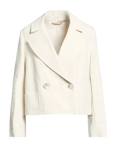 Gentryportofino Woman Blazer Ivory Size 10 Cotton, Linen In White