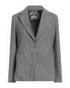 Gentryportofino Woman Blazer Lead Size 4 Virgin Wool, Cashmere In Grey