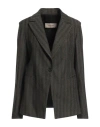 Gentryportofino Woman Blazer Military Green Size 10 Virgin Wool In Green