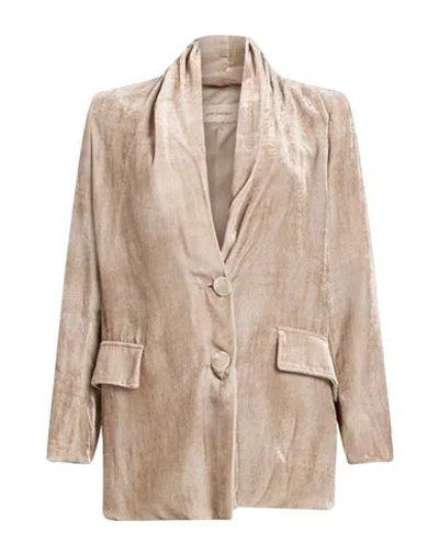 Gentryportofino Woman Blazer Taupe Size 10 Viscose, Silk In Neutral