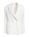 Gentryportofino Woman Blazer White Size 8 Linen In White