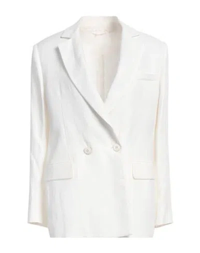 Gentryportofino Woman Blazer White Size 8 Linen