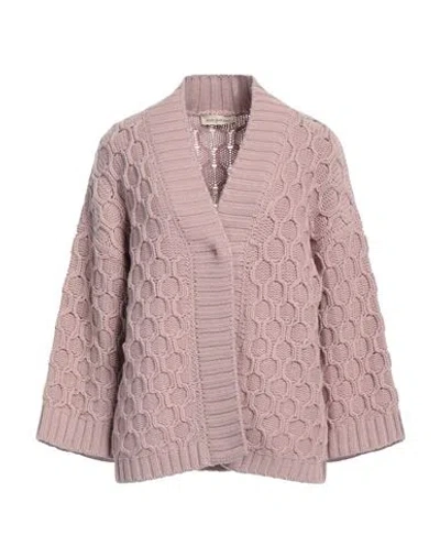 Gentryportofino Woman Cardigan Antique Rose Size 8 Virgin Wool, Cashmere In Pink