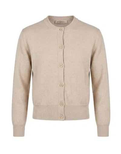 Gentryportofino Woman Cardigan Beige Size 8 Cashmere In Neutral