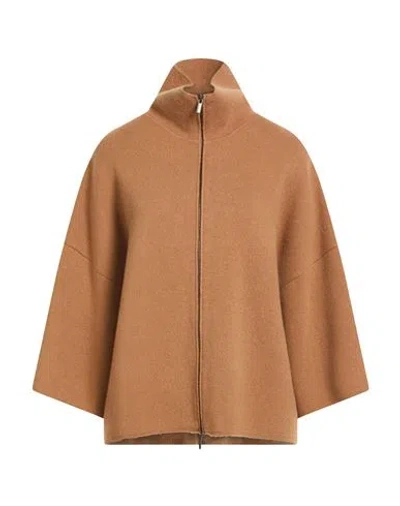 Gentryportofino Woman Cardigan Camel Size 12 Cashmere In Brown
