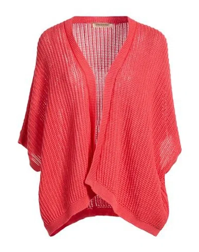 Gentryportofino Woman Cardigan Coral Size 8 Cotton In Red
