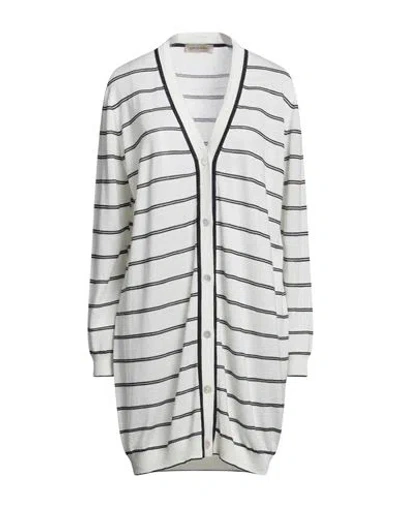 Gentryportofino Woman Cardigan Cream Size 12 Silk, Cashmere, Linen In White