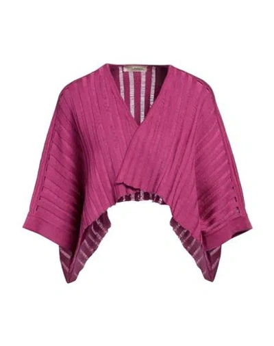 Gentryportofino Woman Cardigan Mauve Size 10 Cotton In Purple