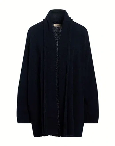 Gentryportofino Woman Cardigan Midnight Blue Size 6 Virgin Wool, Polyamide