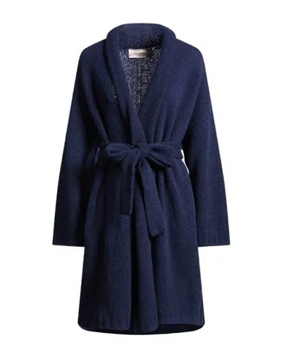 Gentryportofino Woman Cardigan Midnight Blue Size 8 Virgin Wool, Polyamide
