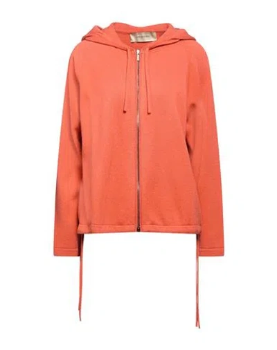 Gentryportofino Woman Cardigan Orange Size 6 Virgin Wool, Cashmere