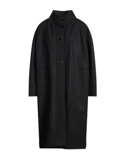 Gentryportofino Woman Coat Black Size 8 Virgin Wool