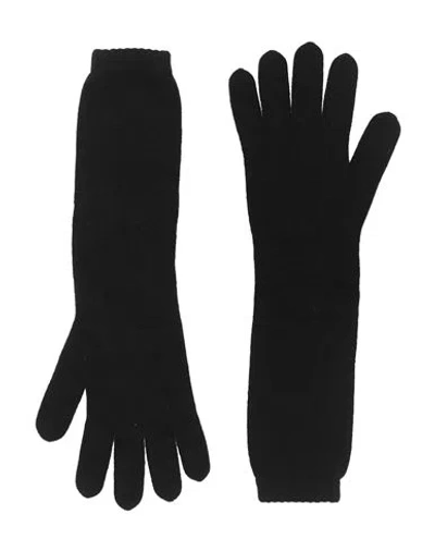 Gentryportofino Woman Gloves Black Size Onesize Virgin Wool, Cashmere