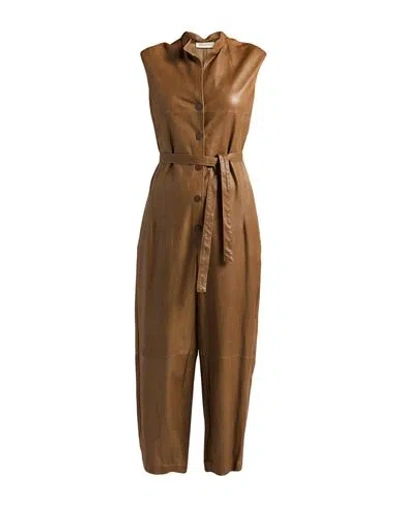 Gentryportofino Woman Jumpsuit Military Green Size 8 Sheepskin