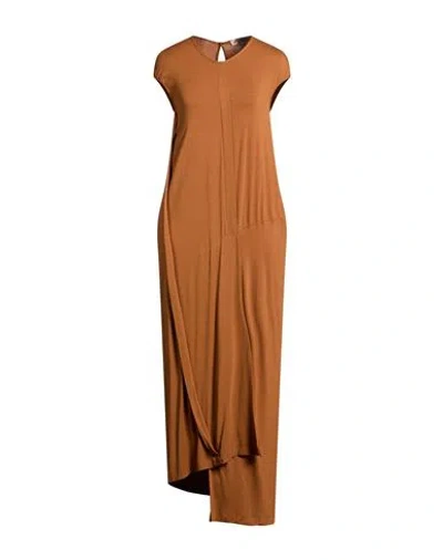 Gentryportofino Woman Maxi Dress Camel Size 10 Viscose, Elastane In Brown