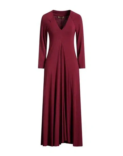 Gentryportofino Woman Maxi Dress Garnet Size 10 Viscose, Wool, Elastane In Red