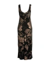 Gentryportofino Woman Maxi Dress Military Green Size 8 Viscose, Silk In Green
