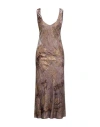 Gentryportofino Woman Maxi Dress Taupe Size 12 Viscose, Silk In Gray