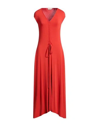 Gentryportofino Woman Maxi Dress Tomato Red Size 10 Viscose, Elastane