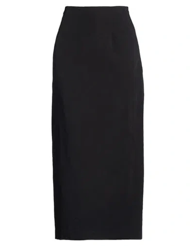 Gentryportofino Woman Maxi Skirt Black Size 12 Cotton, Linen
