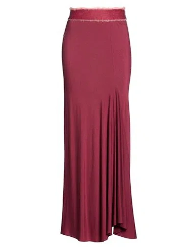 Gentryportofino Woman Maxi Skirt Burgundy Size 12 Viscose, Wool, Elastane In Red