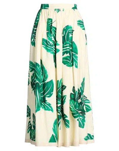 Gentryportofino Woman Maxi Skirt Cream Size 10 Cotton In White