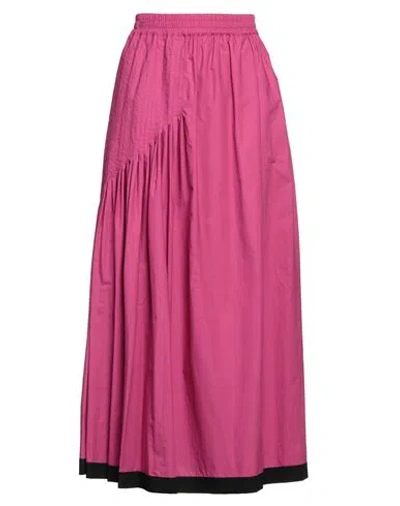 Gentryportofino Woman Maxi Skirt Fuchsia Size 8 Cotton In Pink