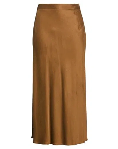 Gentryportofino Woman Maxi Skirt Khaki Size 8 Viscose, Cupro In Sand