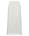 Gentryportofino Woman Maxi Skirt Light Grey Size 6 Silk In White