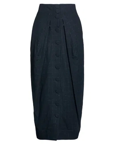 Gentryportofino Woman Maxi Skirt Navy Size 6 Wool