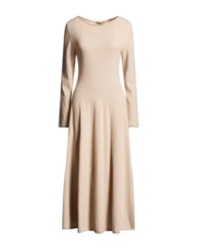 Gentryportofino Woman Midi Dress Beige Size 10 Cashmere In Neutral