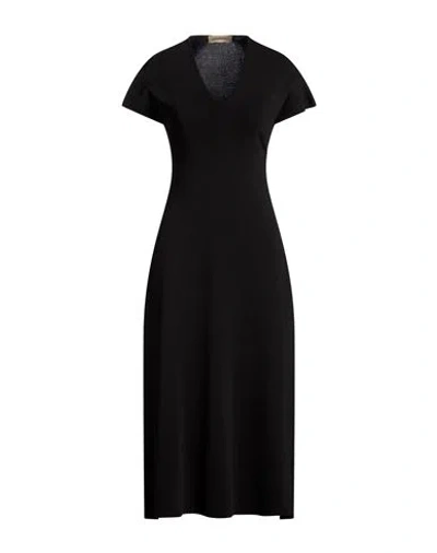 Gentryportofino Woman Midi Dress Black Size 10 Silk, Polyester