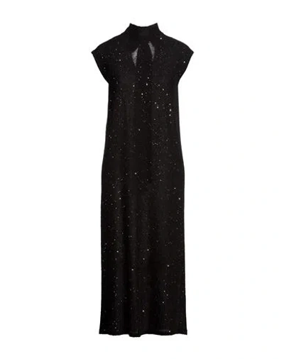 Gentryportofino Woman Midi Dress Black Size 6 Alpaca Wool, Mohair Wool, Viscose, Polyamide, Polyeste