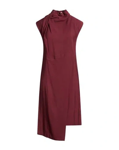Gentryportofino Woman Midi Dress Burgundy Size 6 Viscose, Polyester