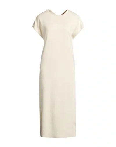 Gentryportofino Woman Midi Dress Cream Size 8 Silk, Cotton In White