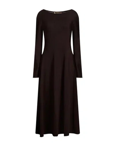 Gentryportofino Woman Midi Dress Dark Brown Size 12 Cashmere
