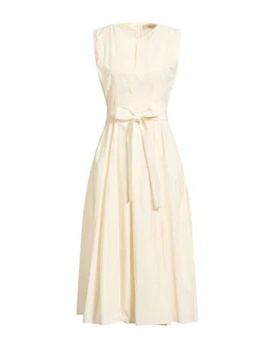 Gentryportofino Woman Midi Dress Ivory Size 10 Cotton In White