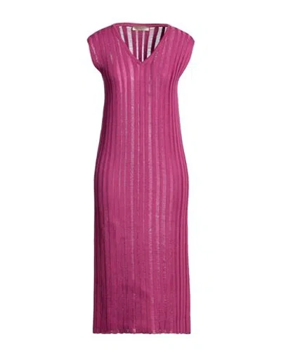 Gentryportofino Woman Midi Dress Mauve Size 10 Cotton In Purple