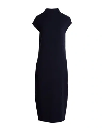 Gentryportofino Woman Midi Dress Navy Size 6 Virgin Wool, Cashmere In Blue
