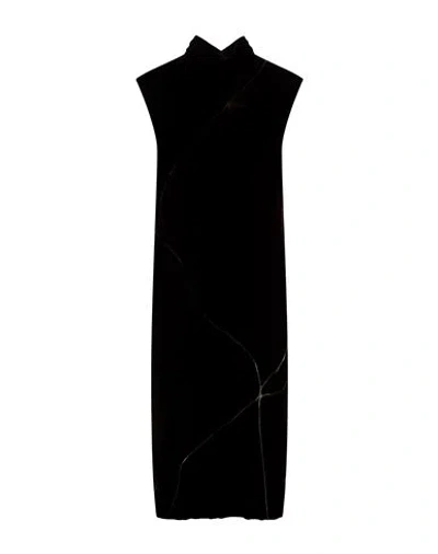 Gentryportofino Woman Midi Dress Plum Size 14 Viscose, Silk In Black