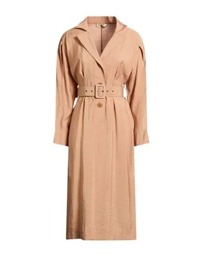 Gentryportofino Woman Midi Dress Sand Size 10 Modal, Polyacrylic In Brown