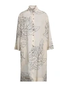 Gentryportofino Woman Midi Dress Sand Size 12 Cotton In Beige