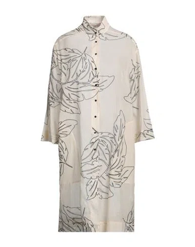 Gentryportofino Woman Midi Dress Sand Size 12 Cotton In Beige