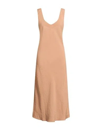 Gentryportofino Woman Midi Dress Sand Size 6 Modal, Polyester In Brown
