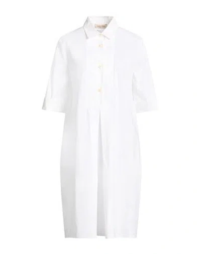 Gentryportofino Woman Midi Dress White Size 8 Cotton